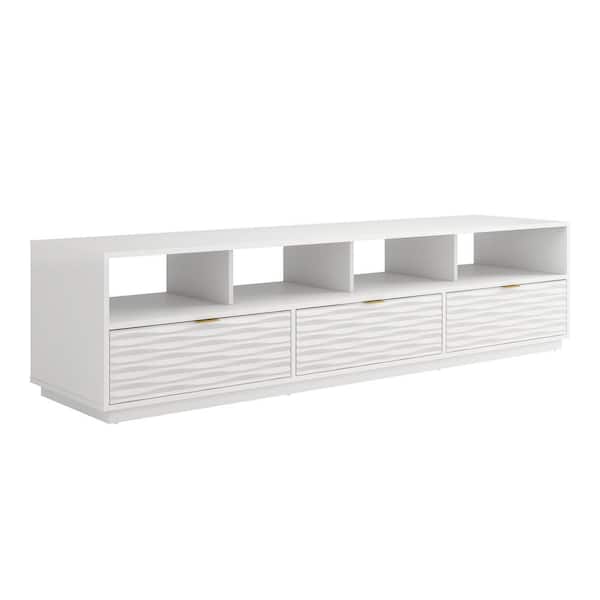 SAUDER Morgan Main 80.039 in. White Entertainment Credenza Fits TV's up to 85 in.
