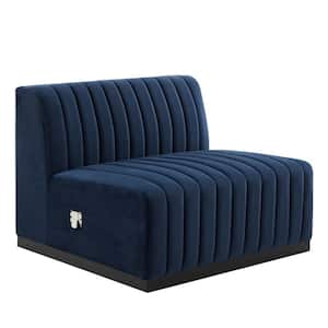 Conjure Midnight Channel Tufted Performance Velvet Armless Chair