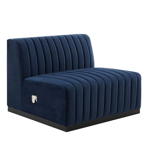MODWAY Conjure Midnight Channel Tufted Performance Velvet Armless Chair