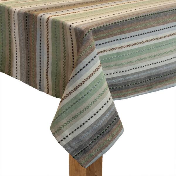 Phoenix Stripe 100% Cotton Tablecloth 52"x70" in Natural
