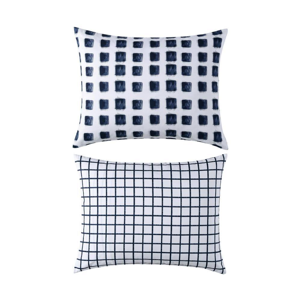 Urban Shibori Blue and White Microfiber Full/Queen Duvet Cover Set