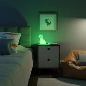 Billie Brontosaurus Multi-Color Changing Integrated LED Rechargeable Silicone Night Light Lamp, White
