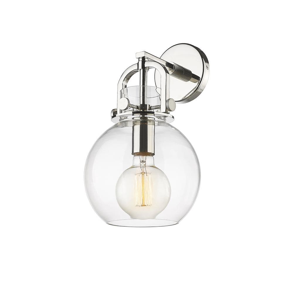 Newton Sphere 1-Light Polished Nickel Wall Sconce with Clear Glass Shade price history on PriceWatchPro