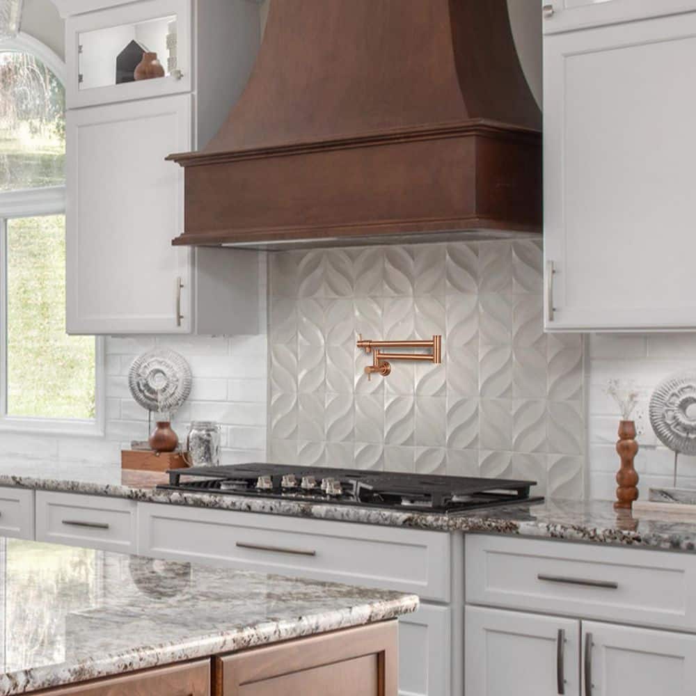 Copper Brushed Wall-Mounted Pot Filler Kitchen Faucet