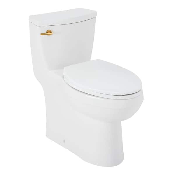 Brinstead 12 in. 1-piece 1.28. GPF Single Flush Elongated Toilet in White Seat Included