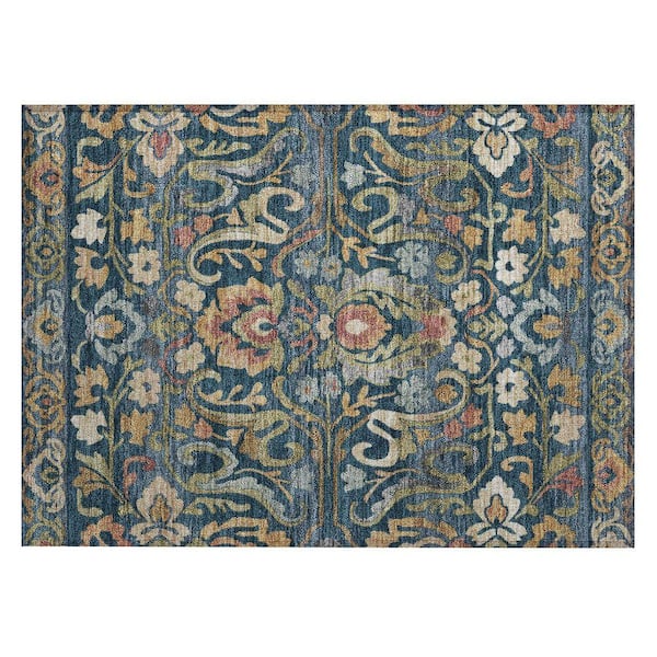 Chantille Machine Washable Indoor/Outdoor Abstract ACN2193 Navy 1 ft. 8 in. x 2 ft. 6 in. Accent Rug