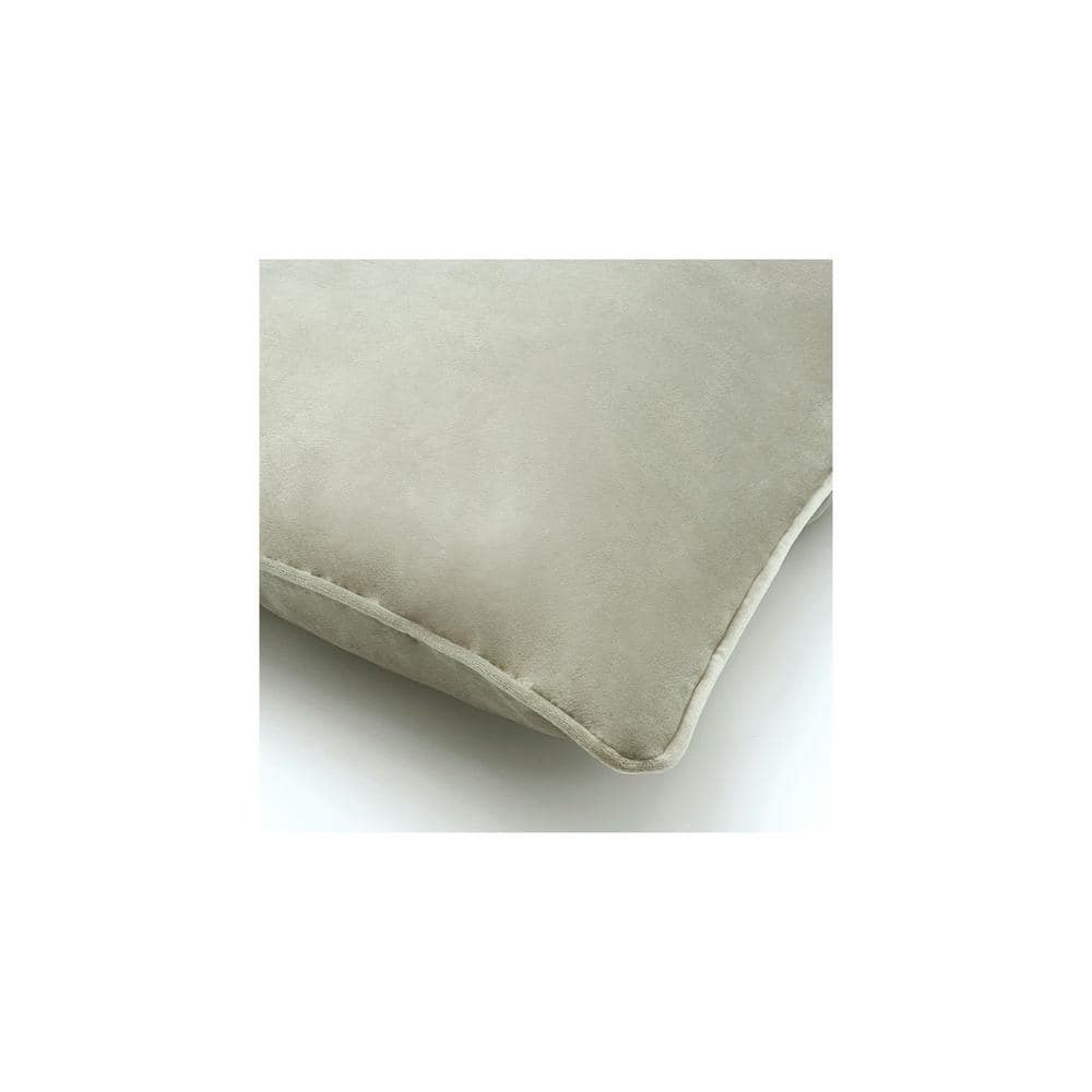 Oyster Beige Velvet Square Decorative Throw Pillow 20 x 20