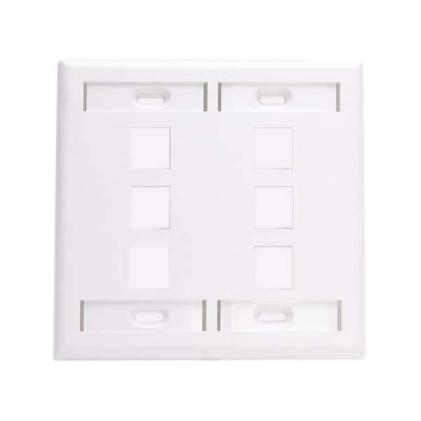 Leviton White 2-Gang Audio/Video Wall Plate (1-Pack)