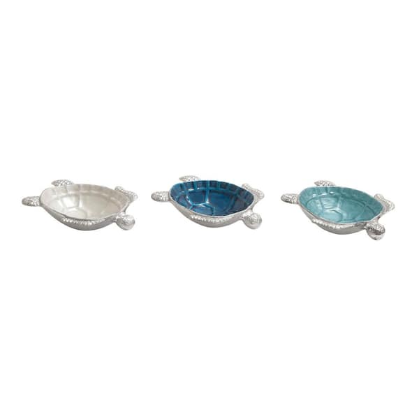 Litton Lane Silver Turtle Decorative Serving Bowl (Set of 3) 37036