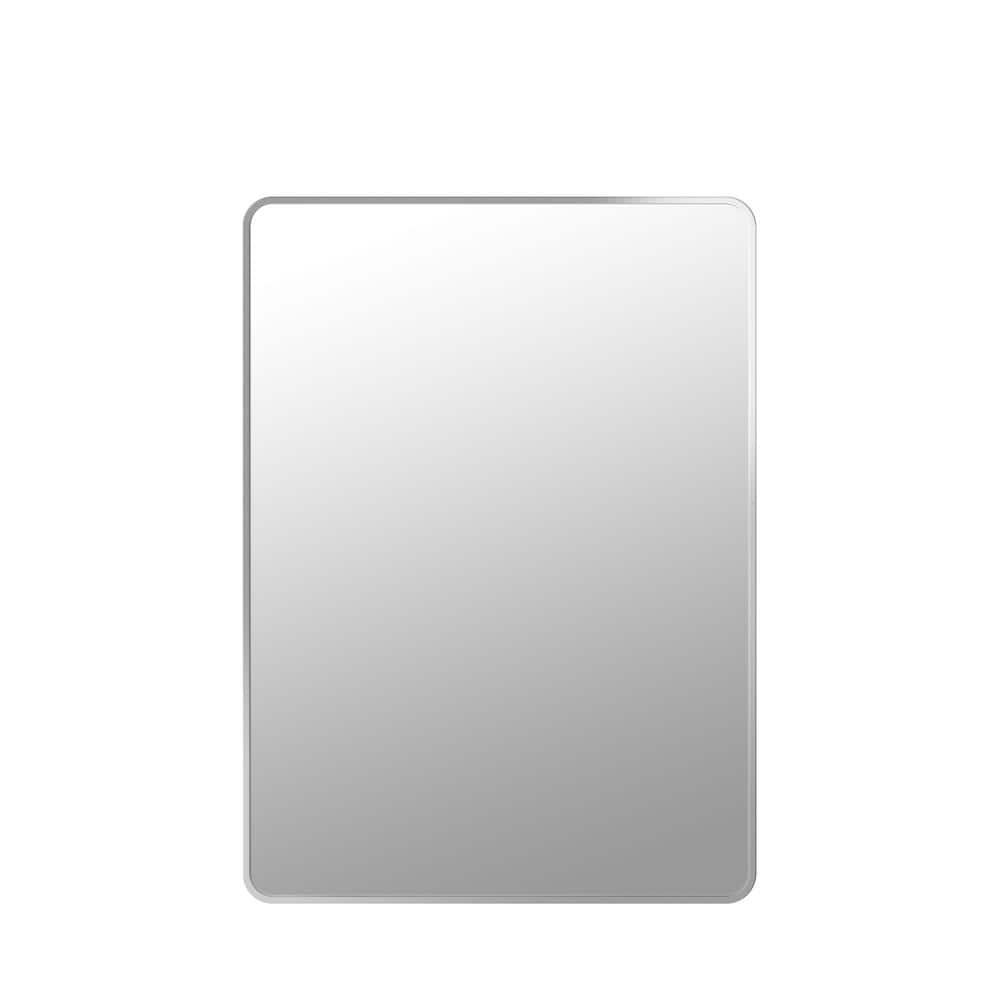 Home Decorators Collection Ryan 24 in. W x 33 in. H Rectangular Stainless Steel Framed Wall Bathroom Vanity Mirror in Brushed Nickel