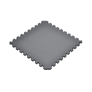 Gray/Black 24 in. x 24 in. EVA Foam Truly Reversible Sport MMA Interlocking Tile (12-Tile)