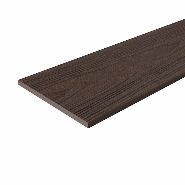 Fascia 0.6 in. x 11.22 in. x 6 ft. Rustic and Wood Grain Spanish Walnut Composite Decking Board