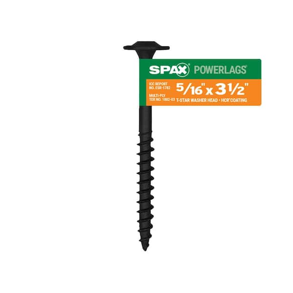 SPAX 5/16 in. x 3-1/2 in. Exterior Washer Head Structural Wood Lag Screws  Powerlags Torx T-Star (1 EA)