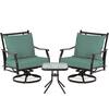 Aoodor 3-Piece Metal Swivel Outdoor Chairs Patio Conversation Set with ...