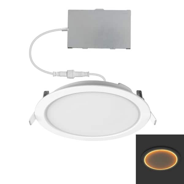 6 in. Adjustable CCT and Lumen Canless IC Rated Dimmable Integrated LED Recessed Light Kit with Night Light