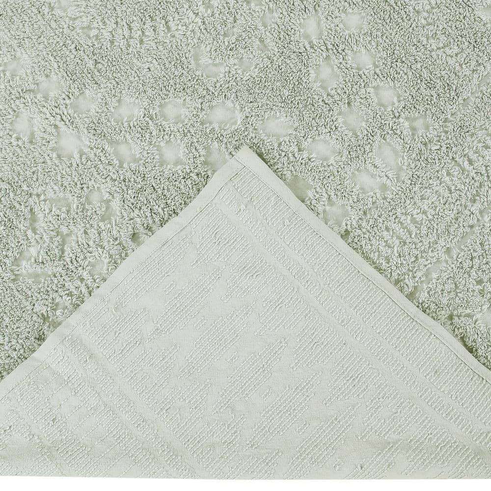Twin Blue Cotton Chenille Reversible Textured Bedspread Set