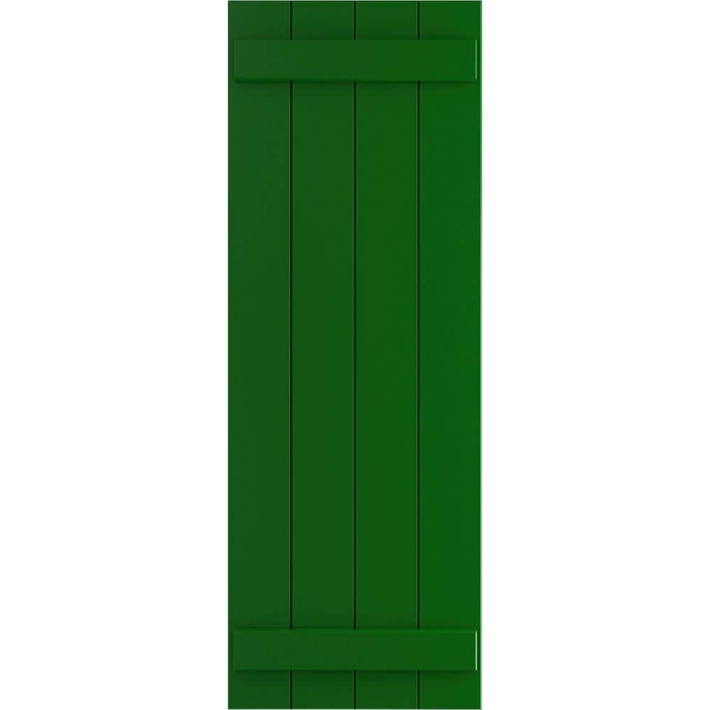 True Fit 21-1/2 in. x 35 in. PVC 4 Board Joined Board and Batten Shutters, Pair in Viridian Green price history on PriceWatchPro
