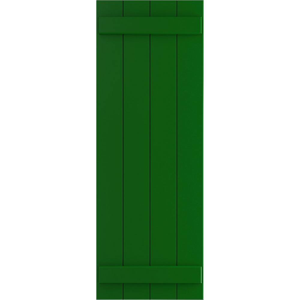 True Fit 21-1/2 in. x 61 in. PVC 4 Board Joined Board and Batten Shutters, Pair in Viridian Green price history on PriceWatchPro