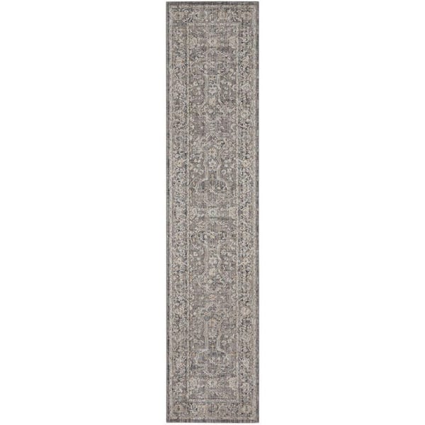 Nyle Slate Multicolor 2 ft. x 10 ft. Vintage Persian Kitchen Runner Area Rug