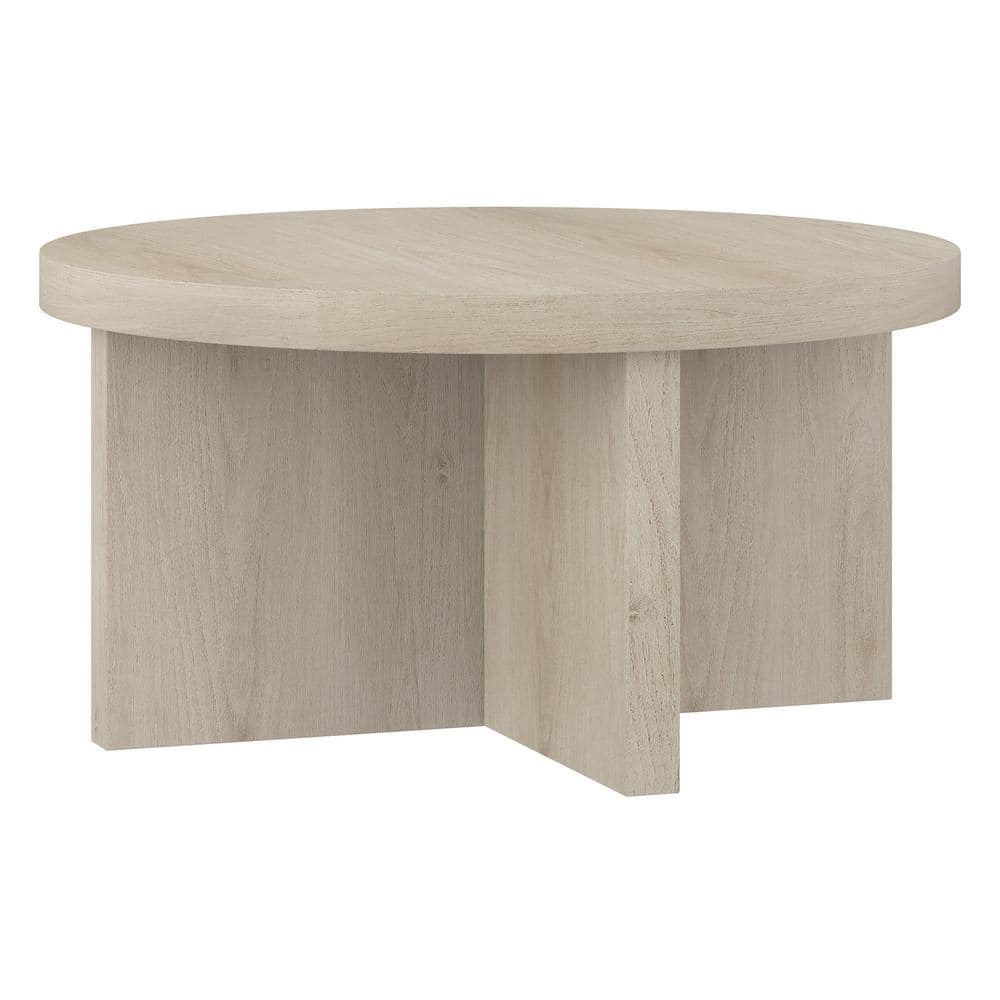 Elna 33" Alder White Round MDF Coffee Table
