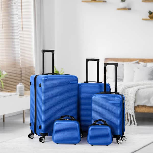 HIKOLAYAE Luggage 5-Piece Sets, Horizontal Stripe Luggage Set with