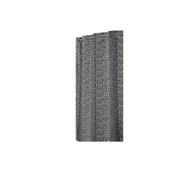 Hookless Shower Curtain in Black and White Animal Print-DISCONTINUED