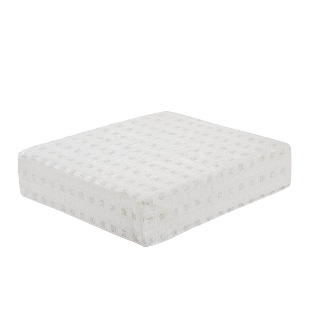 White High-Density Foam Patio Lounge Back Cushion, 25 x 20 x 4 Inch