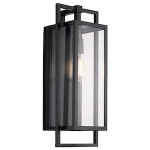 Goson 20 in. 1-Light Black Outdoor Light Wall Sconce Lantern with Clear Glass (1-Pack)