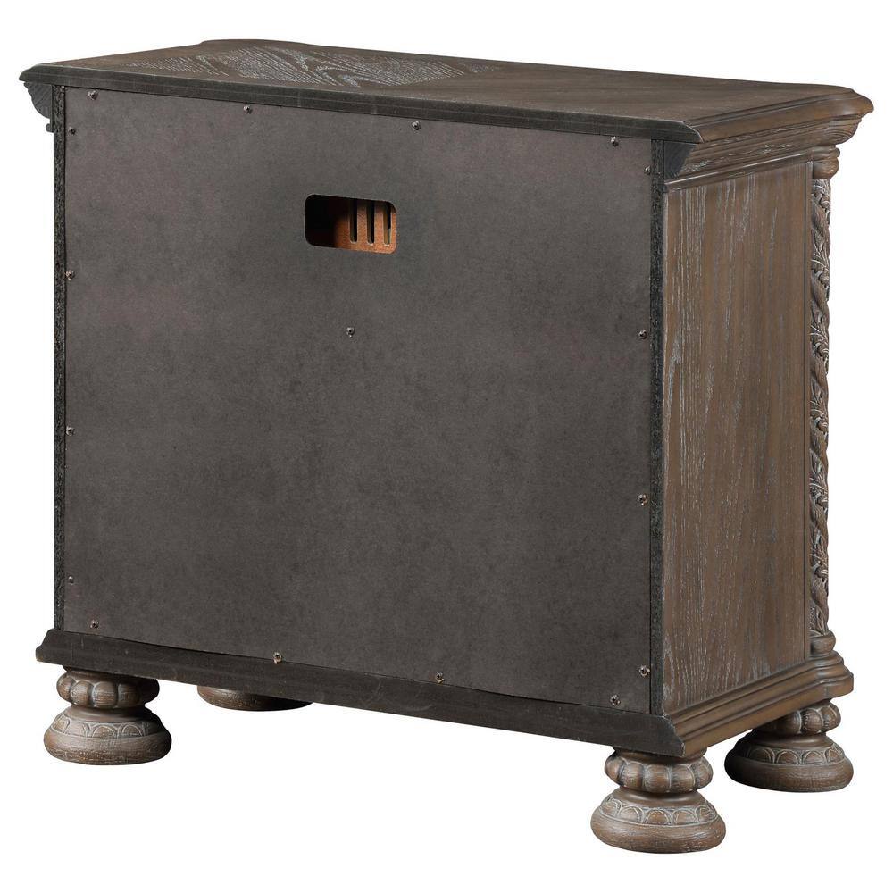 Emmett Walnut 3-Drawer Traditional Wood Nightstand