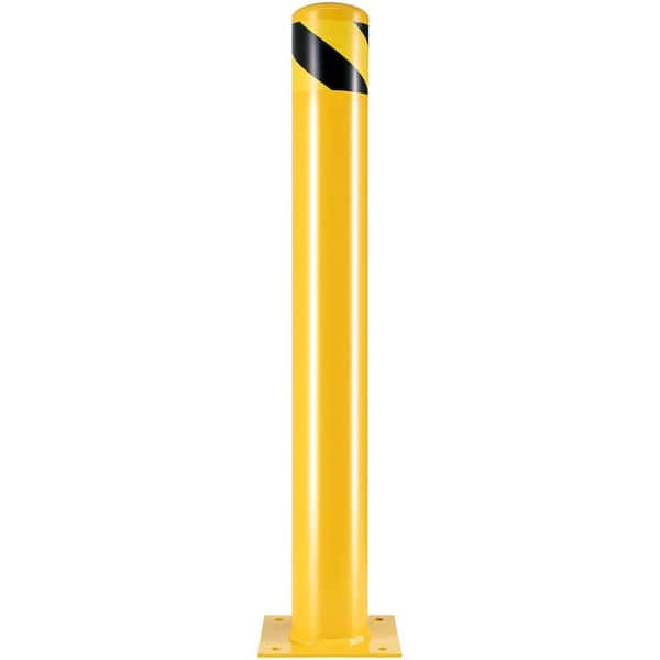 Safety Bollard Safety Barrier Bollard 4-1/2 in. OD 36 in. Height Yellow Powder Coat Pipe Steel Safety Barrier