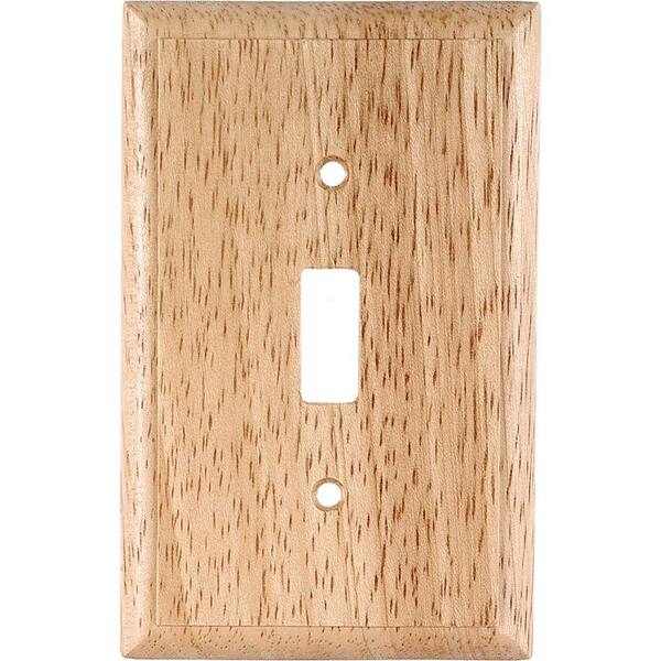 GE 1 Toggle Switch Wall Plate - Solid Oak