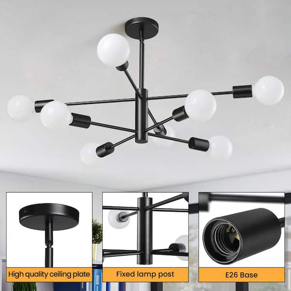 KAISITE 8-Light Height Adjustable Mid-Century Ceiling Light