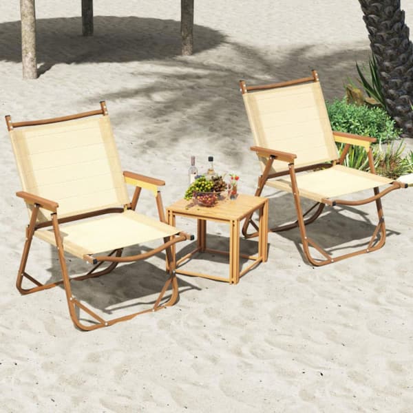 Kadehome Aluminum Beach Chairs (Set of 2)-Lightweight Folding Camp