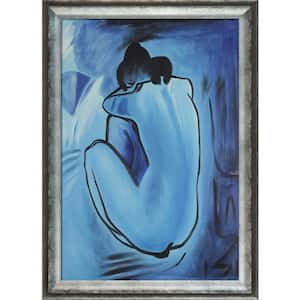 Blue Nude by Pablo Picasso Athenian Distressed Silver Framed Abstract Oil Painting Art Print 29 in. x 41 in.