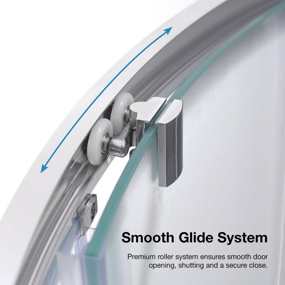 Breeze 34'' Frosted Glass Corner Shower Kit with Chrome Finish