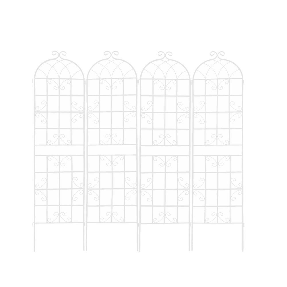 86.7 in. x 19.7 in. Metal Garden Trellis - Rustproof White Trellis for Climbing Plants - Outdoor Flower Support (4-Pack) price history on PriceWatchPro