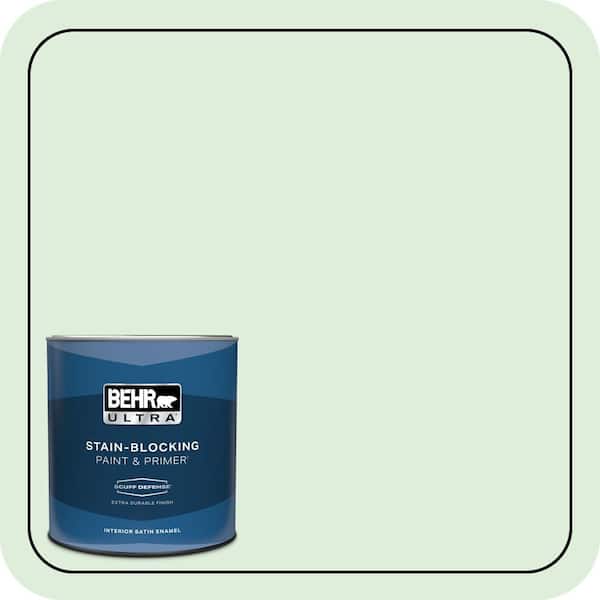BEHR ULTRA 1 qt. #450C-2 Breath of Spring Extra Durable Satin Enamel Interior Paint & Primer