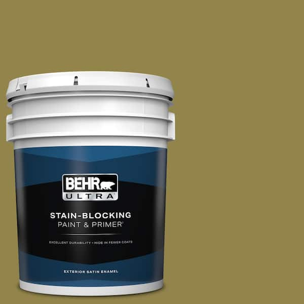 BEHR ULTRA 5 gal. #PPU9-02 Lucky Bamboo Satin Enamel Exterior Paint & Primer