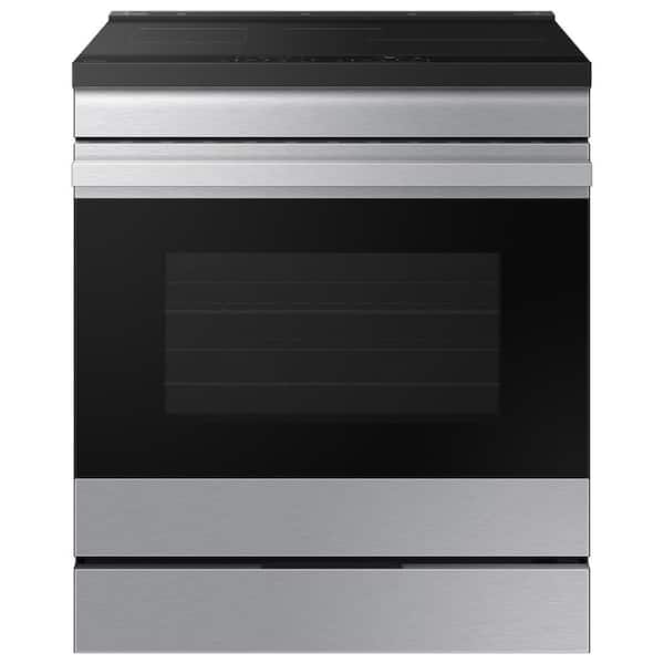 Samsung Bespoke 30 in. 6.3 cu. ft. 4 Element Smart Slide-In Induction Range with Air Sous Vide in Stainless Steel