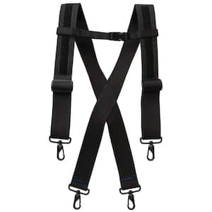 2 in.Suspenders Elastic Black Tool Belt Suspernders