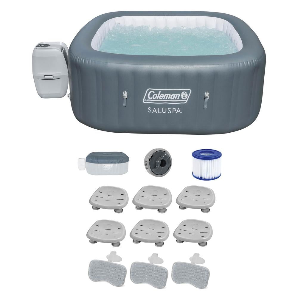 Hawaii 6-Person 140-Jet Inflatable Hot Tub with Spa Seats (6-Pack) and Headrest Pillow (3-Pack) price history on PriceWatchPro