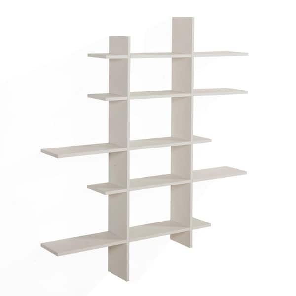 DANYA B White MDF 5-Level Asymmetric Floating Shelf
