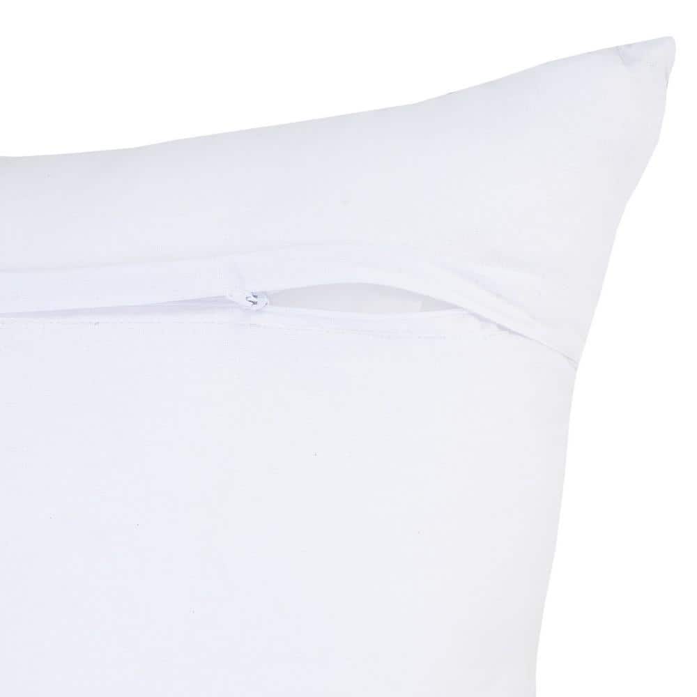 Hand-Woven Blue and Cream Chevron Cotton Throw Pillow