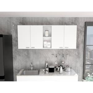 Wall cabinet 19 in. H, 2-Doors, 2-internal Shelves, White / Light Gray