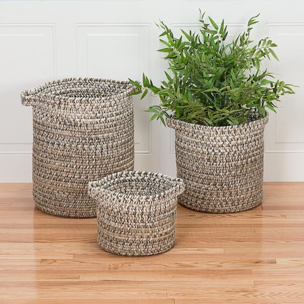 Colonial Mills Monet Ombre 16 in. x 16 in. x 20 in. Tan Round Polypropylene Braided Basket