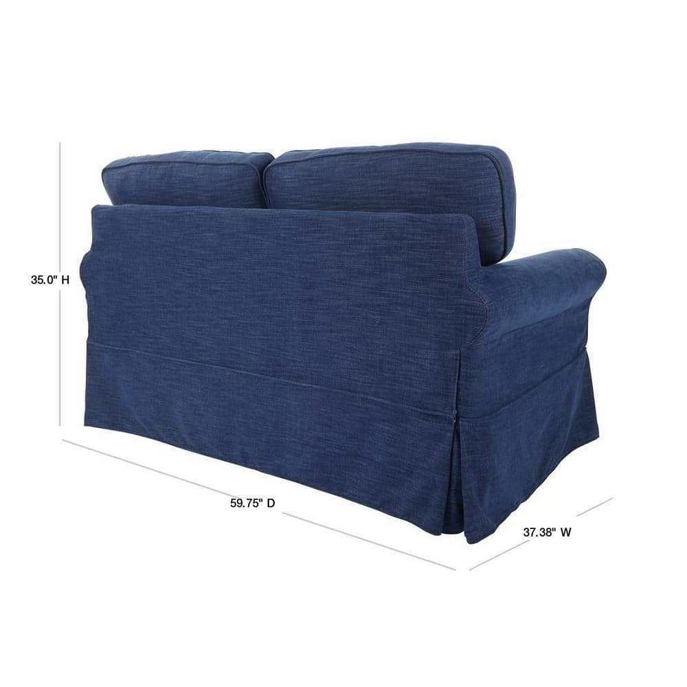 Ashton Cottage Charm Navy Blue Slipcover Loveseat