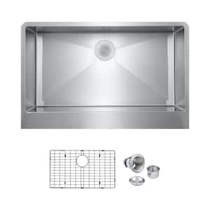 Bryn 16-Gauge Stainless Steel 33 in. Single Bowl Farmhouse Apron Kitchen Sink with Bottom Grid and Drain