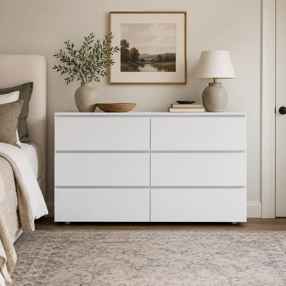 Have a question about Kingdely 6-Drawers White Wood Chest of