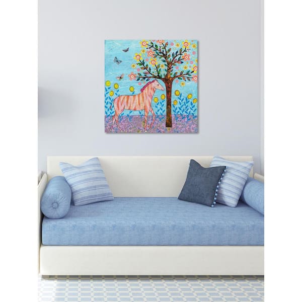 Unbranded 24 in. H x 24 in. W "Jungle Zebra" by Sascalia Printed Canvas Wall Art