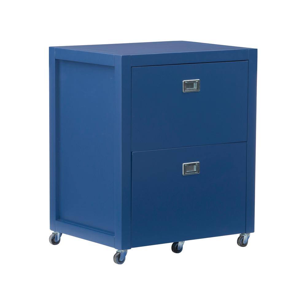 Linon Home Decor Sara Navy Blue File with Metal Drawer Glides